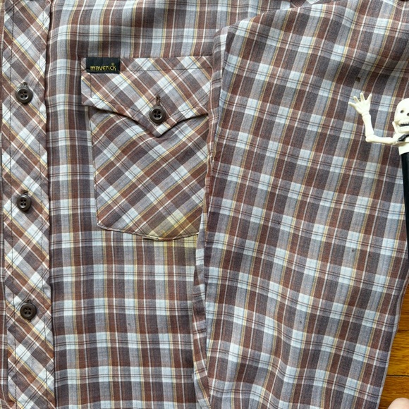 💀 SOLD 💀 Vintage 70s Cropped Boxy Plaid Semi-Sheer Western by Maverick ~ Size M - Picture 9 of 9